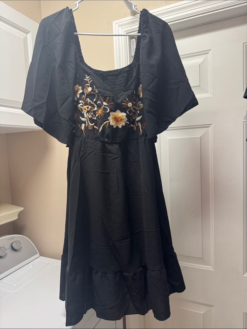 Black Floral Dress New